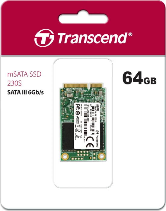 Transcend MSA230S 64GB, MO-300 / mSATA 6Gb/s
