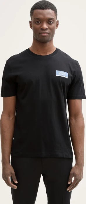 Tom Tailor Basic mit Logo-Print T-Shirt kurzarm almost black (Herren)