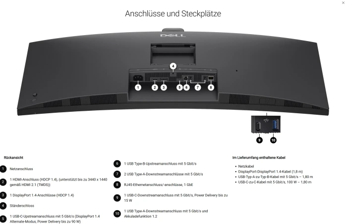 Dell Pro P 34 USB-C Hub Webcam Monitor P3426WEV, 34.1"