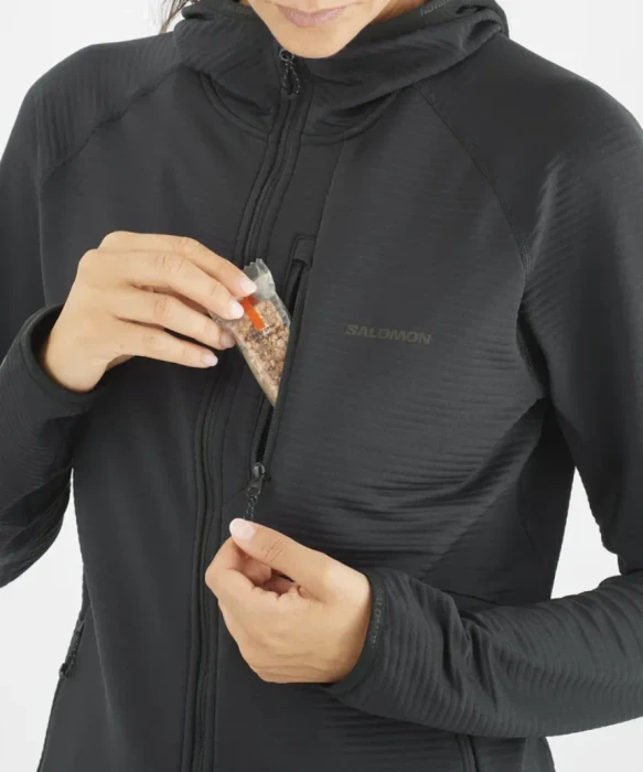 Salomon Essential Lightwarm Hooded Funktionsjacke deep black (Damen)
