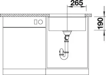 Blanco Subline 500-U Unterbau Becken mittig cafe