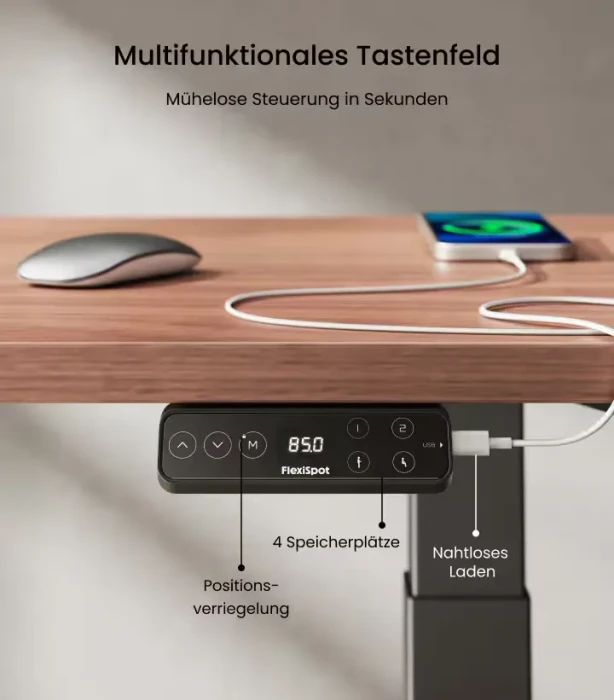 FlexiSpot E7 Pro elektrisch höhenverstellbares Sitz-Steh-Schreibtischgestell schwarz