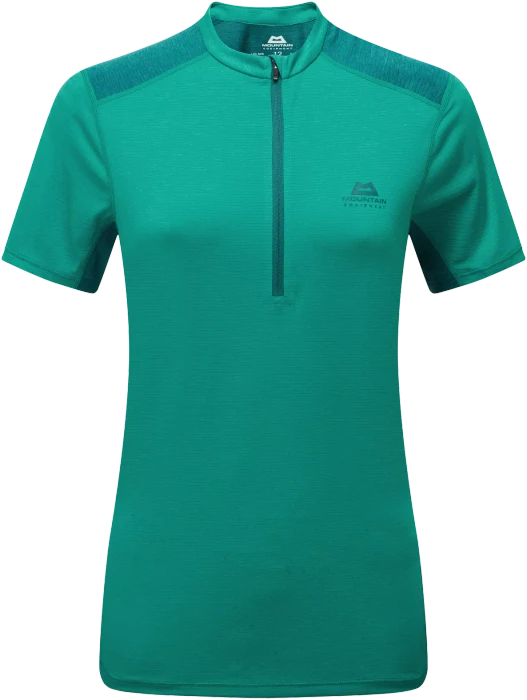 Mountain Equipment Nava Zip Funktionsshirt kurzarm jade/spruce (Damen)