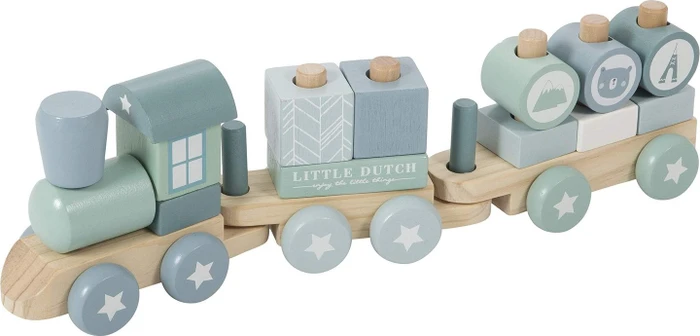 Little Dutch Eisenbahn mit Steckformen Adventure Blue (4417)
