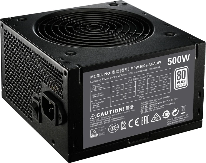 Cooler Master MasterBox Lite 5 schwarz, Acrylfenster, 500W ATX