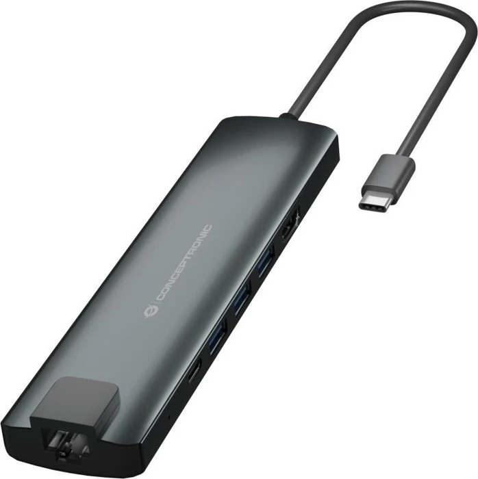 Conceptronic Multifunktionaler 9-in-1 Hub, USB-C 3.0 [Stecker]