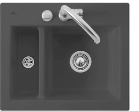 Villeroy & Boch Subway 60 XM Einbau Becken reversibel mit Ablauffernbedienung graphite
