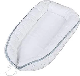 Babybay Kuschelnest weiß sternemix sand/azurblau