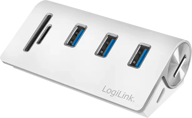 LogiLink USB-Hub mit Kartenleser, USB 3.0 Micro-B [Buchse]