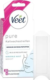 Veet Easy-Gelwax/Pure Gesicht sensible Haut Kaltwachsstreifen, 20 Stück