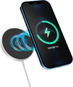 eSTUFF Magnetic Wireless Charger 15W schwarz/grau