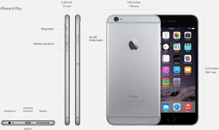 Apple iPhone 6 Plus 128GB grau
