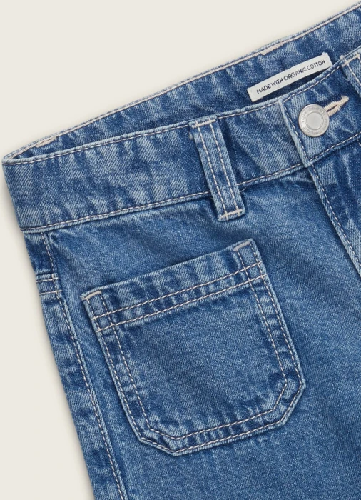 Tom Tailor Wide Leg Jeans mit Bio-Baumwolle Jeans mid stone bright blue denim (Junior)