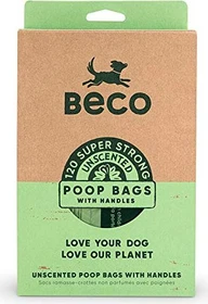 Beco Poop Bags Hundekotbeutel, super strong, kompostierbar, unscented, 120 Stück