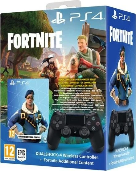 Sony DualShock 4 2.0 Controller wireless Fortnite Bundle schwarz (PS4)