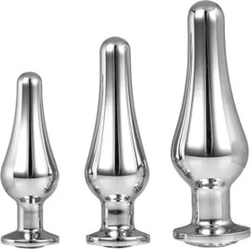 Dream Toys Gleaming Love Anal Plug-Set 12.7cm silber, 3-tlg.
