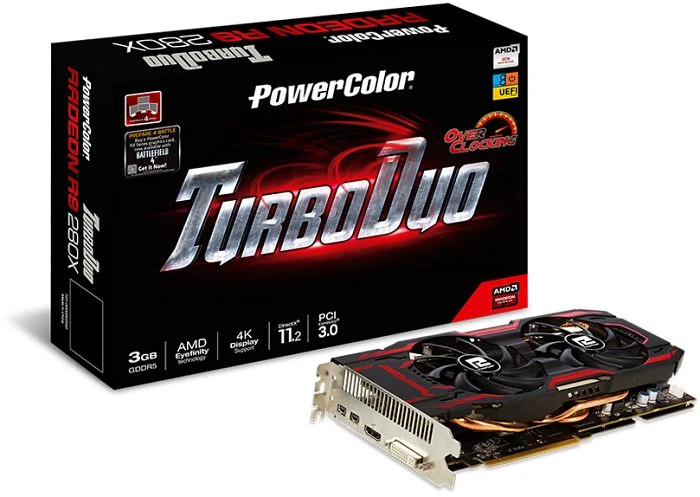 PowerColor Radeon R9 280X TurboDuo OC, 3GB GDDR5, DVI, HDMI, 2x mDP