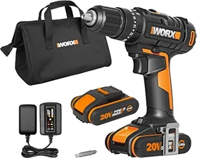 Worx 20V PowerShare Akku-Schlagbohrschrauber inkl. Tasche + 2 Akkus 2.0Ah
