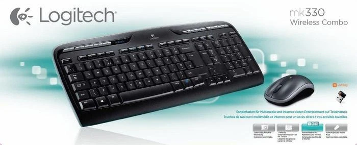 Logitech MK330 Wireless Desktop, USB, UK