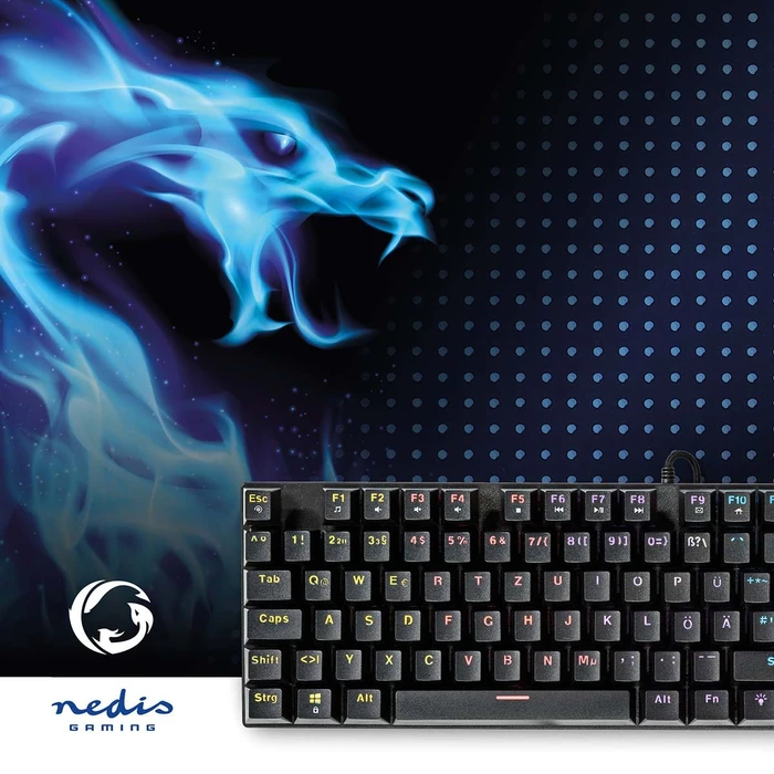 Nedis Wired Gaming Keyboard, schwarz, LEDs RGB, USB, DE