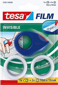 tesa tesafilm Invisible transparent/weiß, Klebestreifen, 19mm/10m, 2 Stück