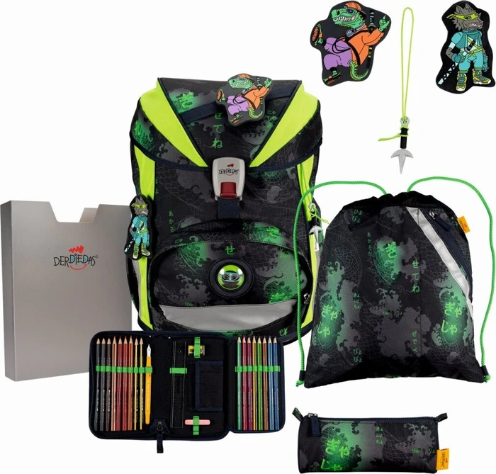 DerDieDas ErgoFlex Superlight Funny Fighter Schulrucksack-Set, 5-tlg.