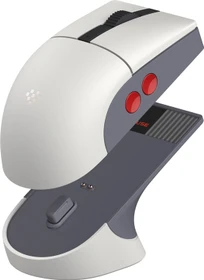8BitDo Retro R8 Mouse mit Ladestation, N Edition, grau/rot, USB/Bluetooth