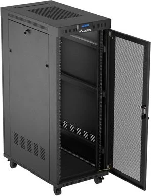 Lanberg 19" Rackschrank 32HE, LCD, freistehend, Flat Pack, Gitternetztür, IP20, RAL 9004, 1000mm tief