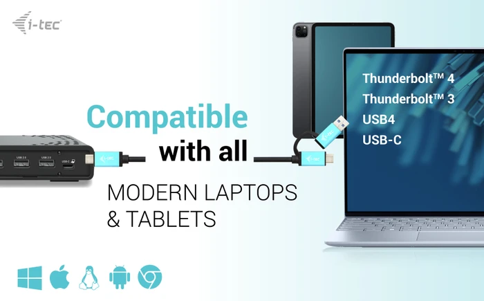 i-tec USB-C Triple Display Docking Station Gen 2 + Power Delivery 100W, USB-C 3.1 [Buchse]