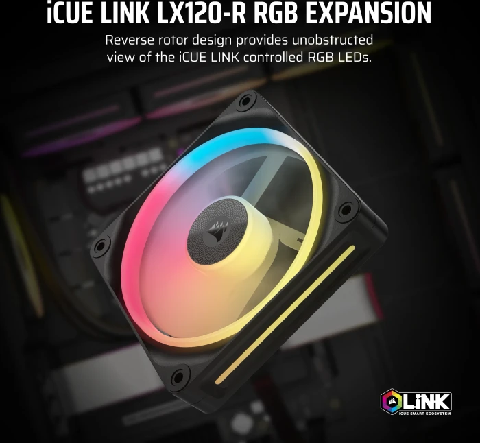 Corsair iCUE LINK LX120-R RGB Expansion Kit, schwarz, 120mm