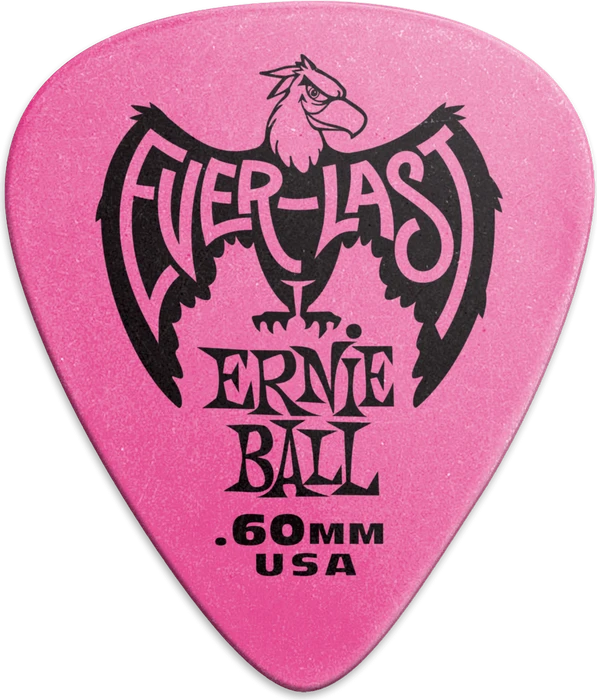 Ernie Ball Pink Everlast Pick, .60mm, 12-Pack