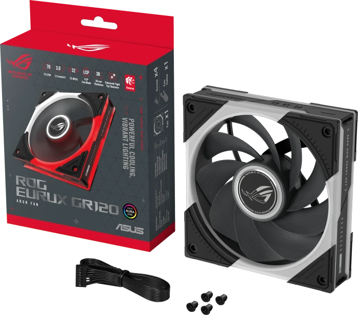ASUS ROG Eurux GR120 ARGB, Reverse, schwarz, Single Pack, 120mm