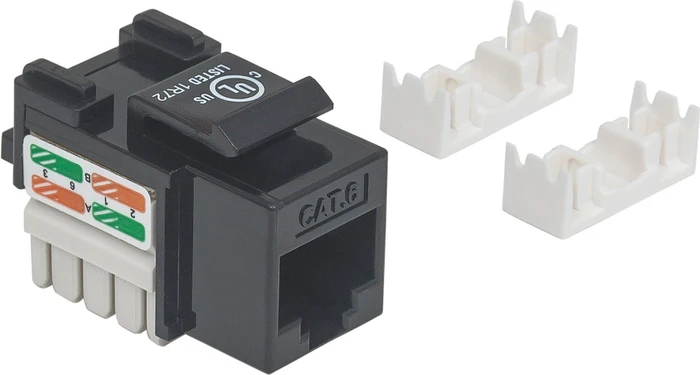 Intellinet Keystone Modul RJ-45 Buchse via Verlegekabel Cat6, schwarz