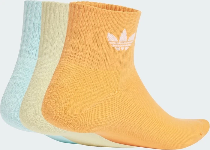 adidas Mid-Cut Crew Socken real gold/powder yellow/semi flash aqua, 3 Paare