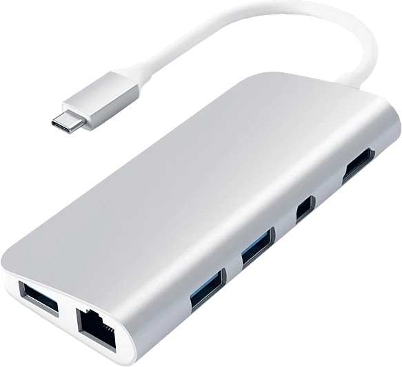 Satechi Aluminium Type-C Multimedia Adapter, silber, USB-C 3.0