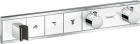 Hansgrohe RainSelect Thermostat Unterputz für 3 Verbraucher mit integriertem Brausehalter weiß/chrom
