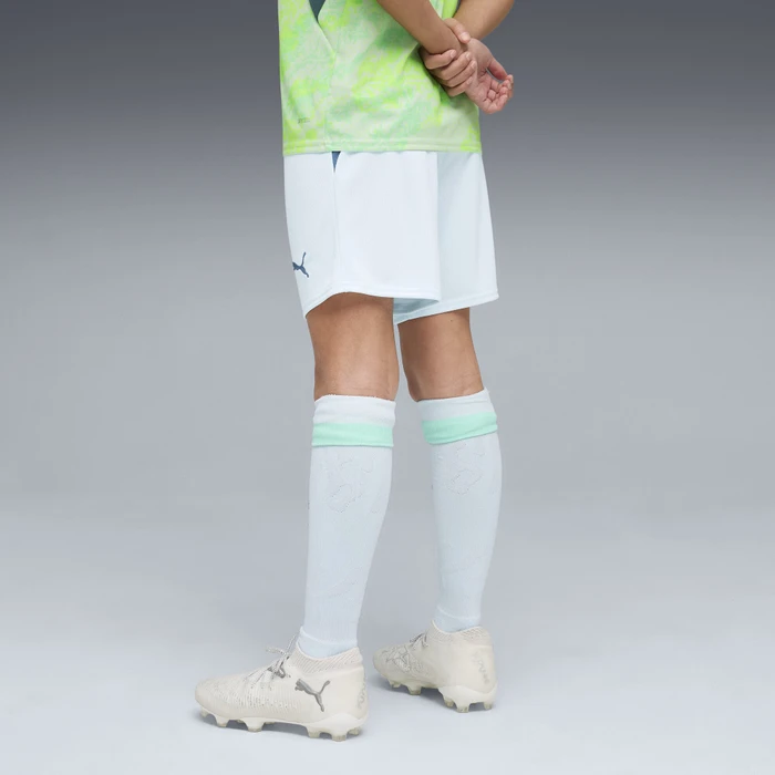 Puma FIFA WM 2026 Schweiz Auswärtsshorts sea glass/dark indigo (Junior)