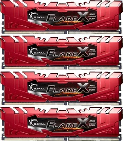 G.Skill Flare X rot UDIMM 64GB Kit, DDR4-2133, CL15-15-15-36