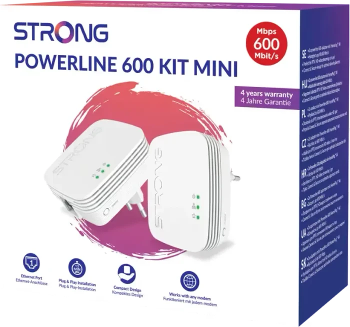 Strong Powerline 600 Kit Mini, HomePlug AV, RJ-45, 2er-Pack