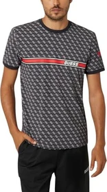 Guess All Over Logo T-Shirt kurzarm schwarz (Herren)