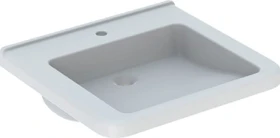 Geberit Renova Comfort Square Waschtisch barrierefrei 60cm, Hahnloch mittig, ohne Überlauf, weiß