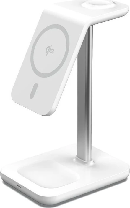 eSTUFF 3-in-1 Magnetic Wireless Charger QI2 weiß/grau