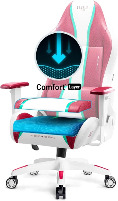 Diablo Chairs X-One 2.0 Normal Gamingstuhl, Candy Rose, rot/weiß
