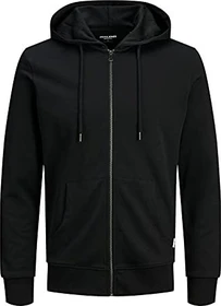 Jack & Jones Einfarbig Zip Hoodie schwarz (Herren)