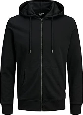 Jack & Jones Einfarbig Zip Hoodie schwarz (Herren)
