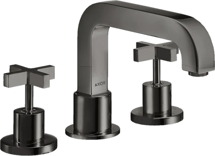 Hansgrohe Axor Citterio 3-Loch Wannenrandarmatur mit Kreuzgriffen polished black chrome