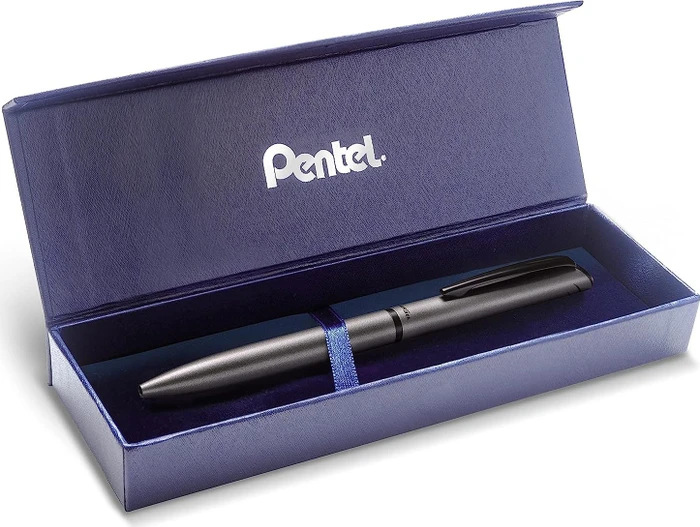 Pentel EnerGel HighClass BL2507 0.7mm/0.35mm Gelroller grau matt, Geschenkbox