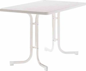 Sieger Boulevard mecalit-Pro Klapptisch 115x70cm weiß/marmordekor weiß