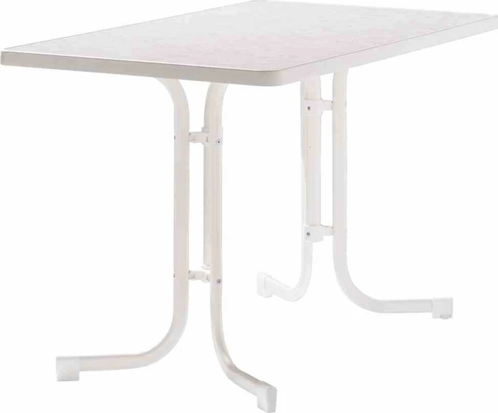Sieger Boulevard mecalit-Pro Klapptisch 115x70cm weiß/marmordekor weiß