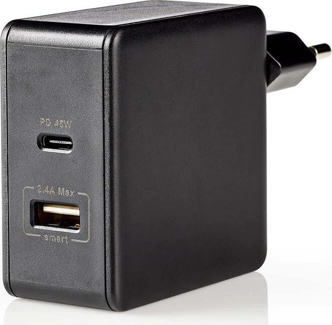 Nedis Netzladegerät 57W PD3.0 45W 1x USB-A/1x USB-C schwarz